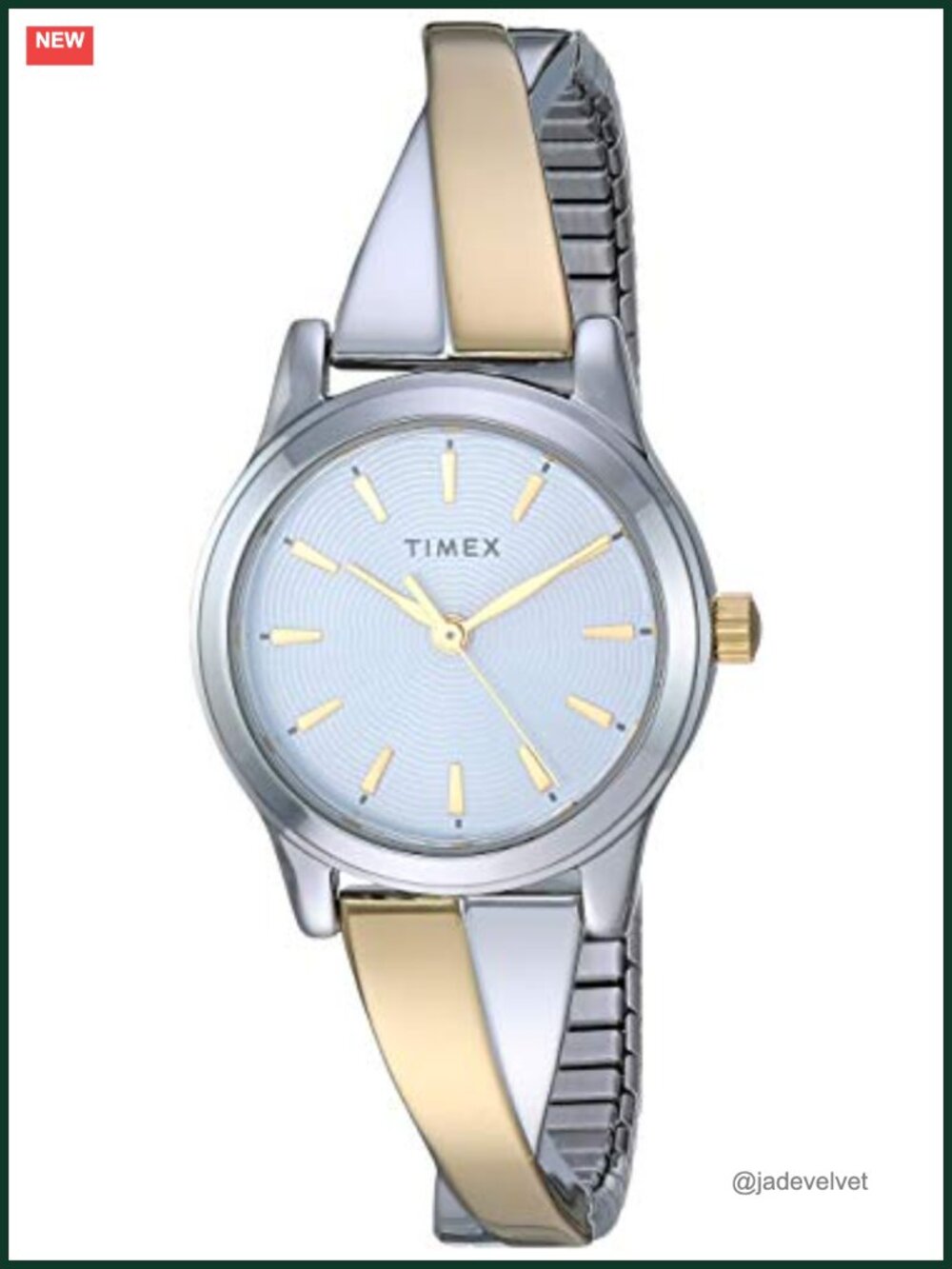 Timex Stretch Bangle Crisscross 25mm Watch Two Tone Stainless Steel Expansion